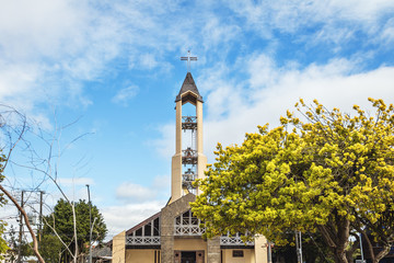 Obraz premium Ancud Cathedral at Plaza de Armas Square - Ancud, Chiloe Island, Chile