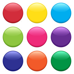 Set of round colorful buttons. Vector illustration