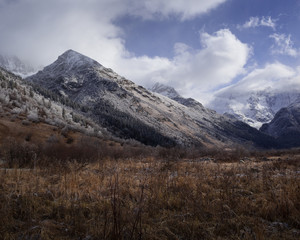 The first frost in the mountains.