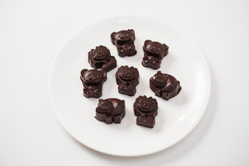 chocolate candies in the form of baby animals. Home made