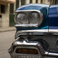 old american car hedlight in Havana Cuba