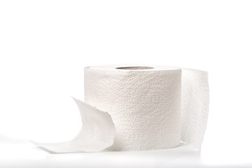 Roll Of Toilet Paper Isolated On White Background