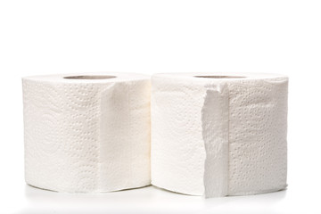 Roll Of Toilet Paper Isolated On White Background