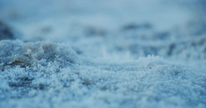 Close up of salt flats at Badwater Basin in Death Valley National Park, California