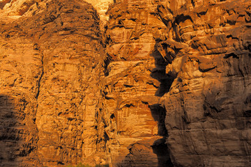 Wadi Rum, Jordan. Rocks and sand dunes. Middle East