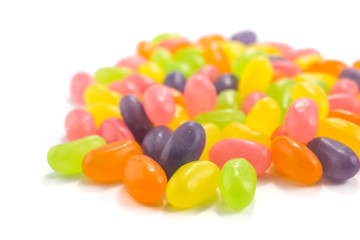 color Jelly Beans on white background