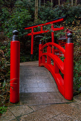 Fototapeta na wymiar Japanese Red Traditional Bridge 