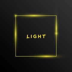 Text light with rectangle shape background design inspiration