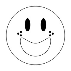 Fototapeta premium Chat emoji emoticon in black and white