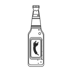 Beer bottle isolated in black and white
