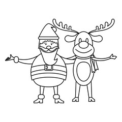 Christmas season cartoons in black and white