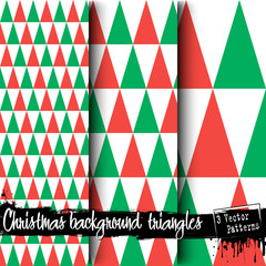 Set of Christmas triangle backgrounds