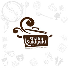 shabu sukiyaki logo icon graphic japanese buffet restaurant