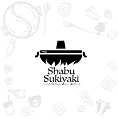 shabu sukiyaki logo icon graphic japanese buffet restaurant