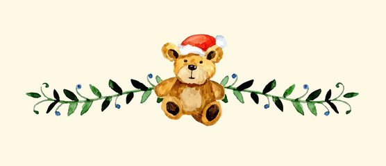 Christmas decoration. Watercolor illustration