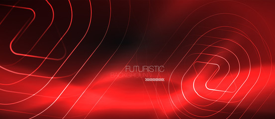 Dark black abstract background with neon colors and lines