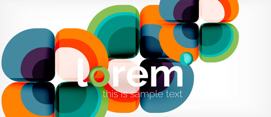 Round triangles geometric shapes composition