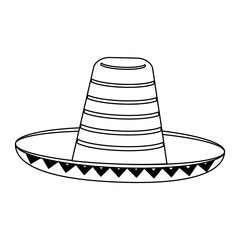 Mexican hat isolated in black and white