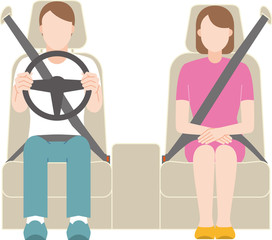 運転する男性と助手席に座る女性