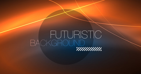 Neon glowing magic background, neon banner, night sky wallpaper. Magic light effect. Christmas abstract pattern.