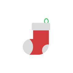 Christmas sock 2 colored line icon. Simple hand drawn color element illustration. Christmas sock outline symbol design from Christmas set