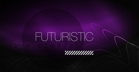 Neon lines wave background. Abstract composition