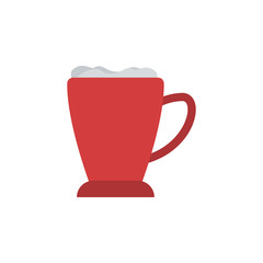 Christmas cup 2 colored line icon. Simple hand drawn color element illustration. Christmas cup outline symbol design from Christmas set