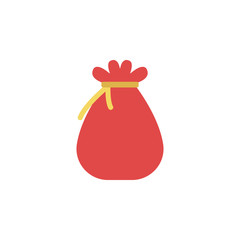 Santa sack 2 colored line icon. Simple hand drawn color element illustration. Santa sack outline symbol design from Christmas set