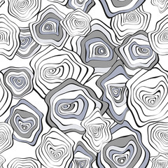 Vector Distorted Rounds. Abstract Seamless Pattern in Hipster Style. Hand Drawn Background with Wavy Circles. Psychedelic Flowing Abstraction. Seamless Wave Pattern for Fabric, Textile, Paper, Cloth.