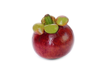 Mangosteen isolated on white background. Mangosteen, the famous exotic delicious tropical fruits...