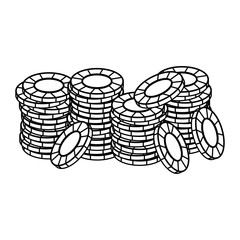 Poker games and elements in black and white