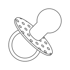 Baby pacifier isolated in black and white