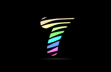 rainbow 7 seven number stripes logo icon design