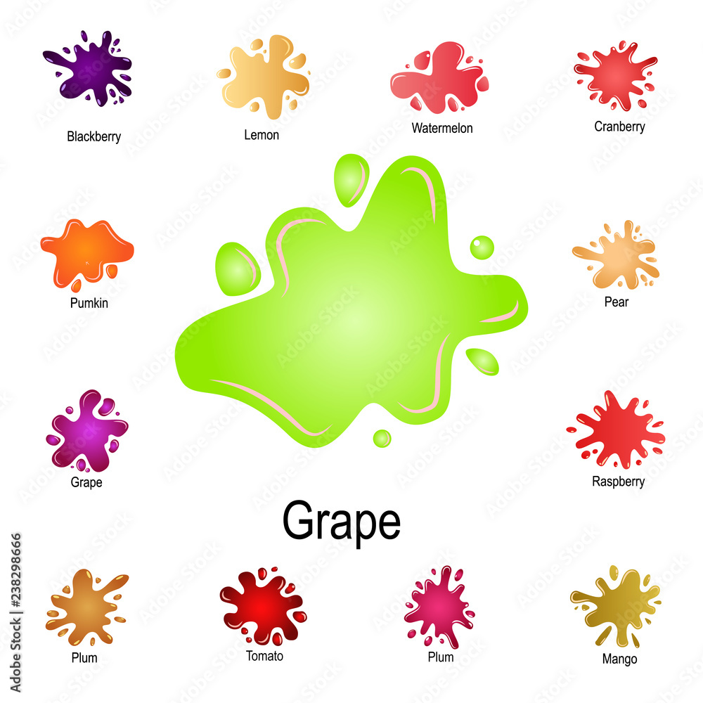 Poster splash of grape juice icon. detailed set of color splash. premium graphic design. one of the collect