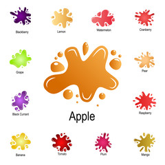 splash of apple juice icon. Detailed set of color splash. Premium graphic design. One of the collection icons for websites, web design, mobile app
