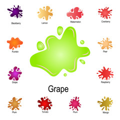 splash of grape juice icon. Detailed set of color splash. Premium graphic design. One of the collection icons for websites, web design, mobile app
