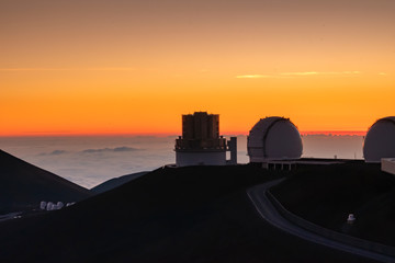 Maunakea Observatories at Sunset, Mauna Kea, Hawaii's Big Island