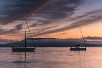 Sunrise and Low Clouds on the Bay