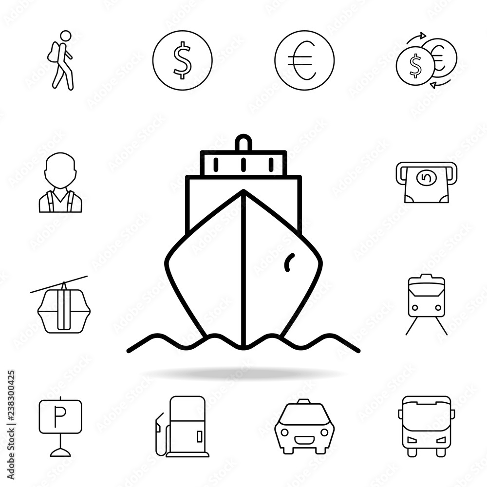 Poster ship icon. element of simple icon for websites, web design, mobile app, info graphics. thin line ico