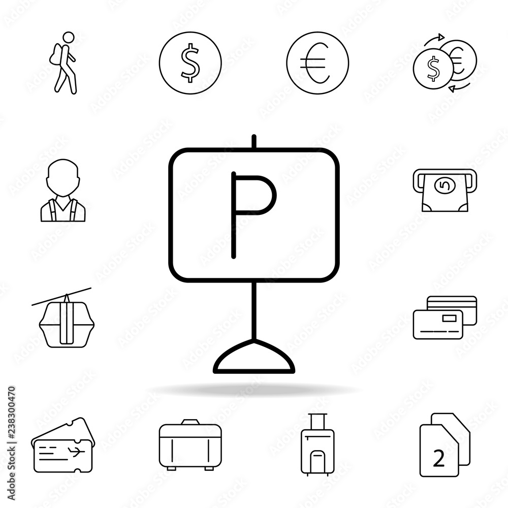 Poster road parking sign icon. element of simple icon for websites, web design, mobile app, info graphics. 