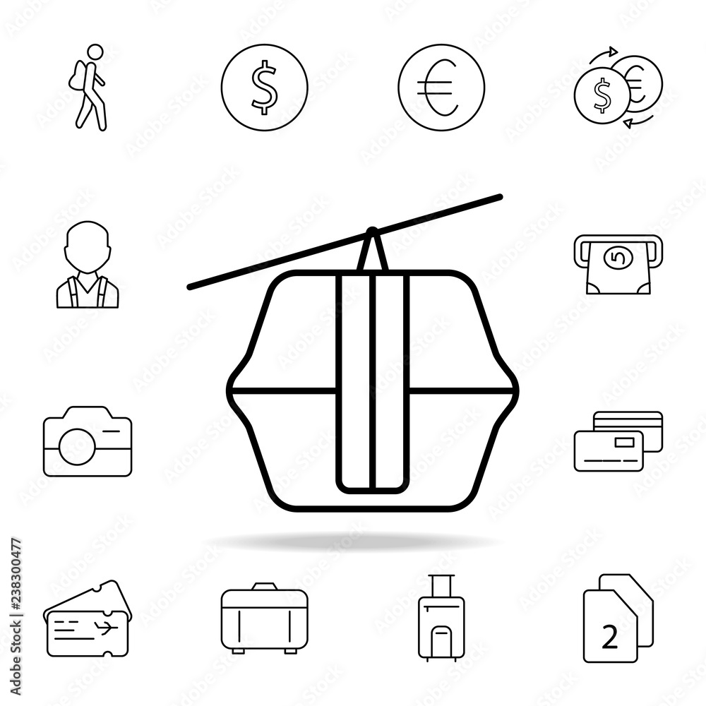 Poster funicular icon. element of simple icon for websites, web design, mobile app, info graphics. thin lin