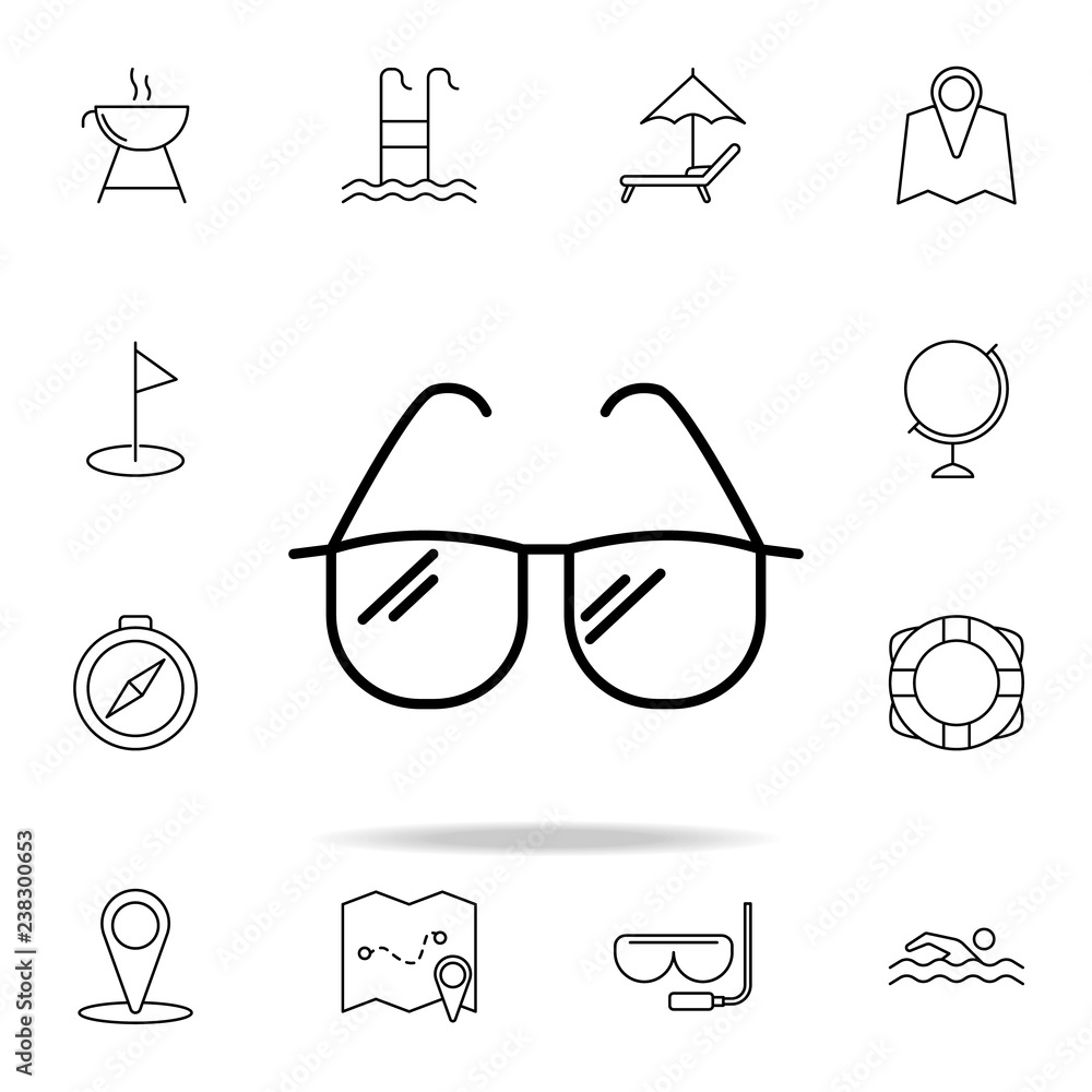 Poster sunglasses icon. element of simple icon for websites, web design, mobile app, info graphics. thin li