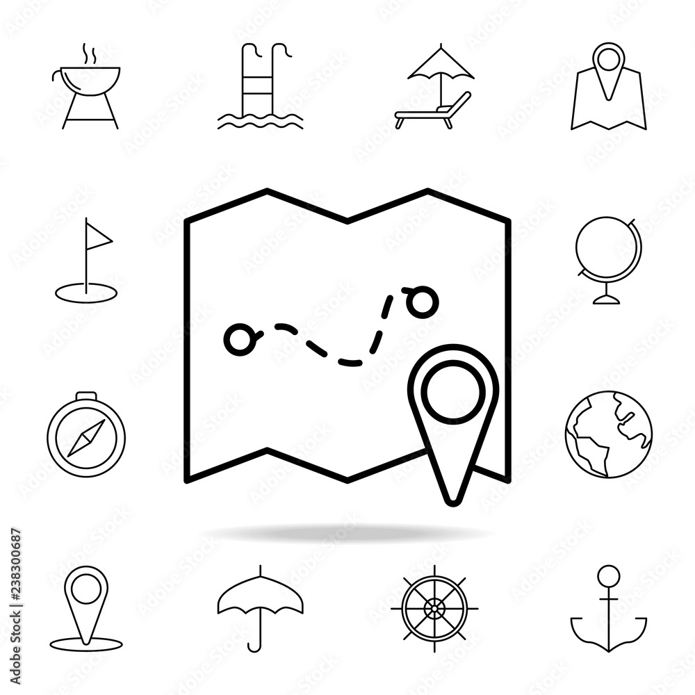 Poster card and pin icon. element of simple icon for websites, web design, mobile app, info graphics. thin 