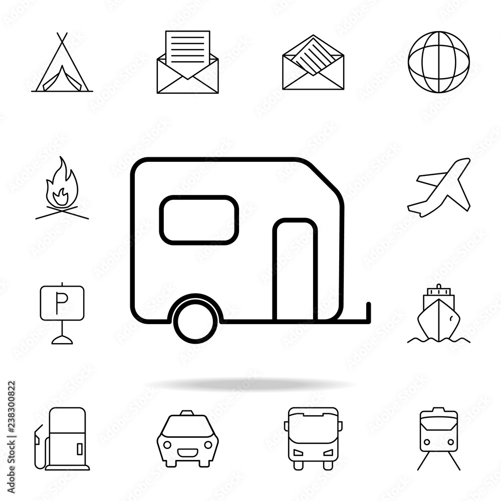 Poster trailer house on wheels icon. element of simple icon for websites, web design, mobile app, info grap