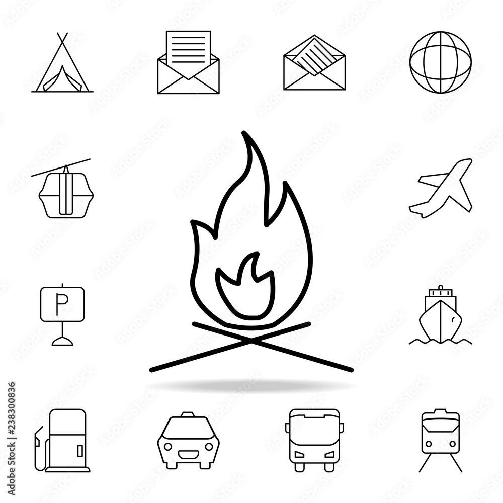 Poster bonfire icon. element of simple icon for websites, web design, mobile app, info graphics. thin line 