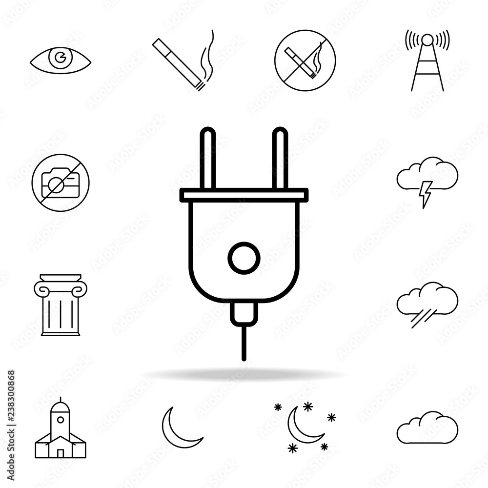 Poster electrical plug icon. element of simple icon for websites, web design, mobile app, info graphics. th