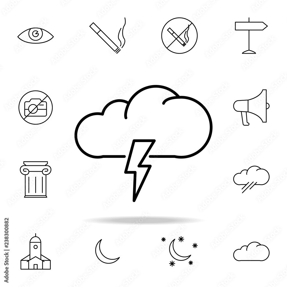 Poster storm cloud icon. element of simple icon for websites, web design, mobile app, info graphics. thin l