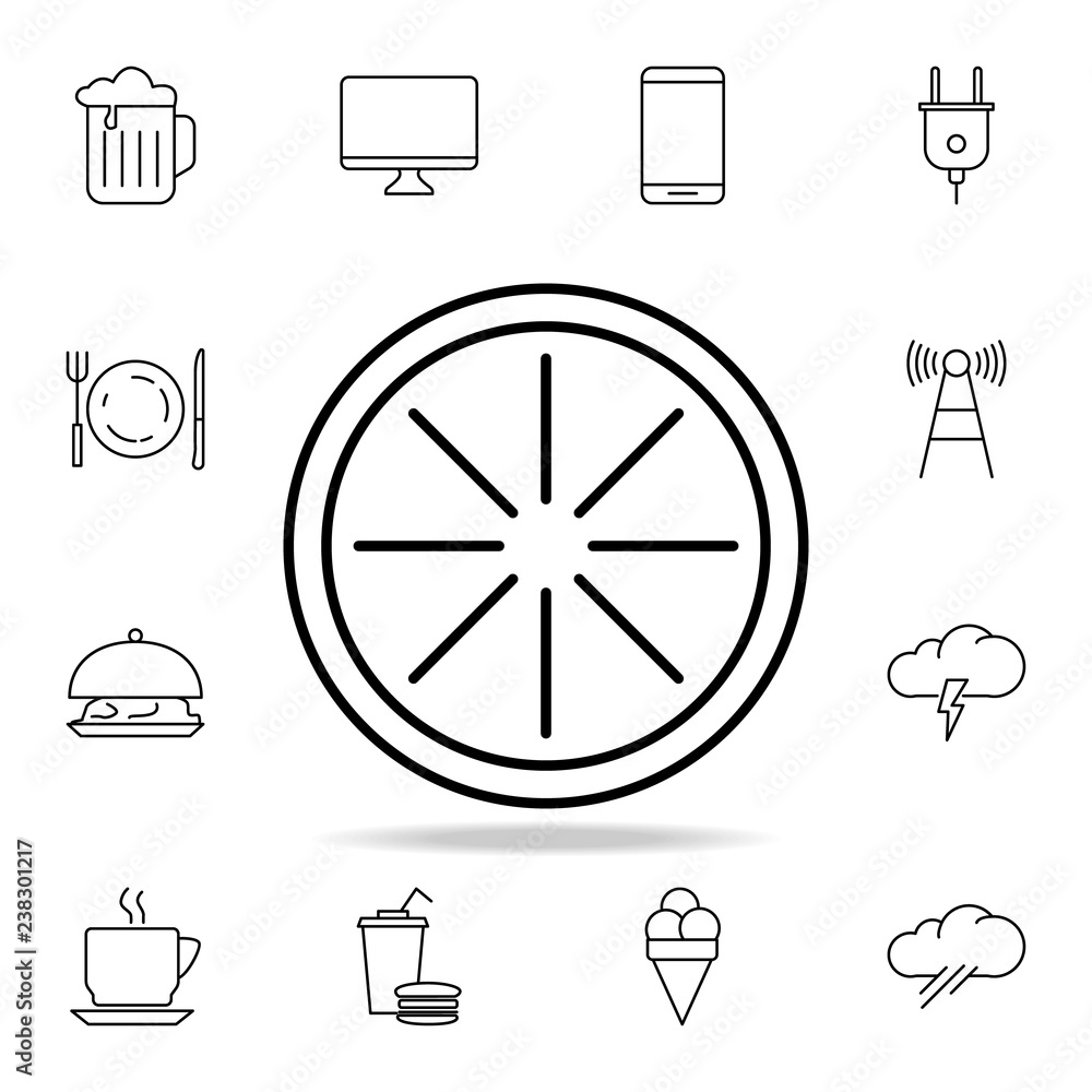 Poster slice of lemon icon. element of simple icon for websites, web design, mobile app, info graphics. thi