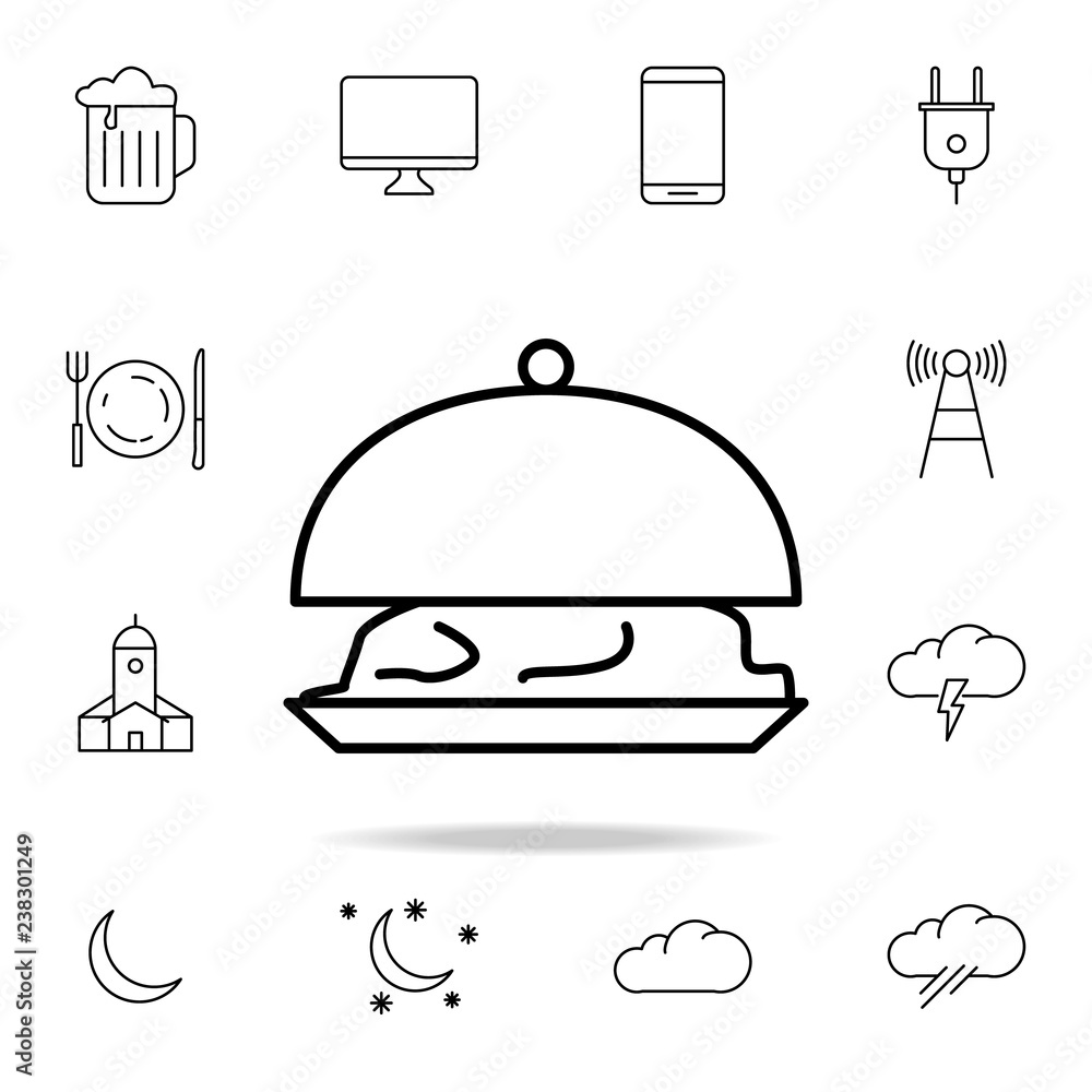 Poster food on a tray icon. element of simple icon for websites, web design, mobile app, info graphics. thi