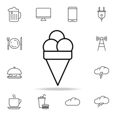 ice cream icon. Element of simple icon for websites, web design, mobile app, info graphics. Thin line icon for website design and development, app development on white background